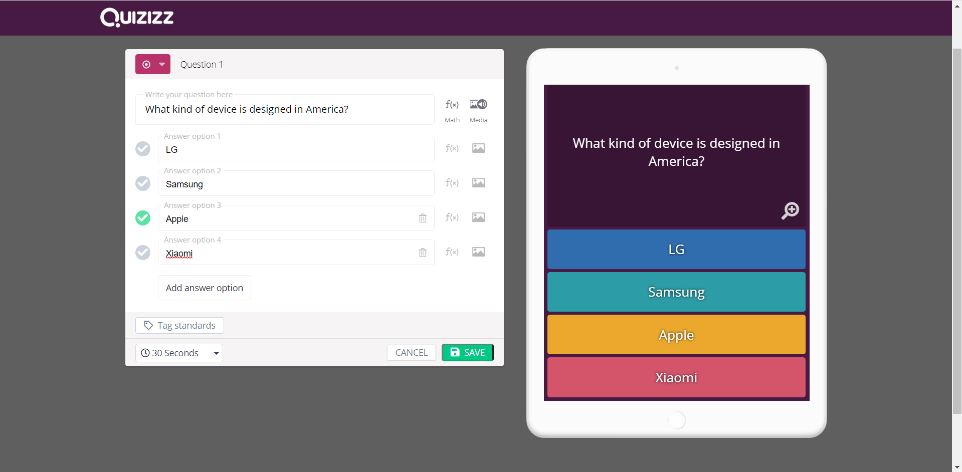 Quizizz - How to play with one student